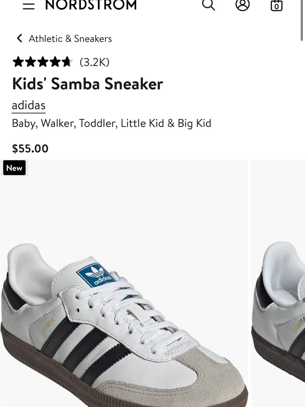 Super cute! (3) adidas Samba toddler Trio - Black, Silver & metallic White - Picture 4 of 9